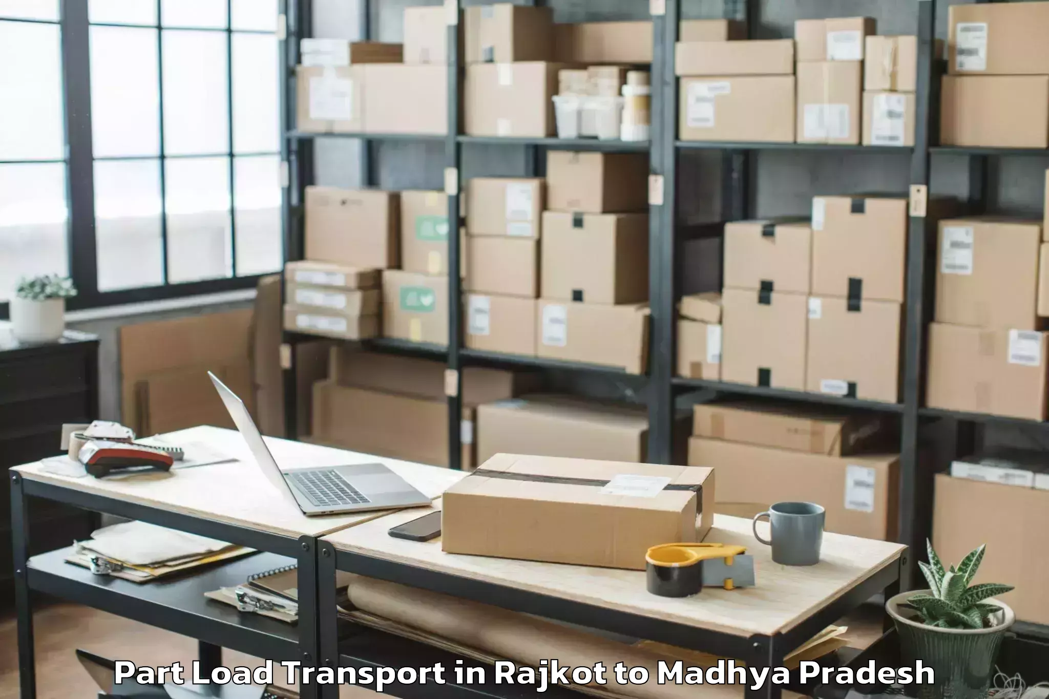 Leading Rajkot to Nasrullahganj Part Load Transport Provider